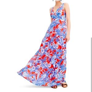J. Crew Ratti Rio V-Neck Floral Maxi Dress